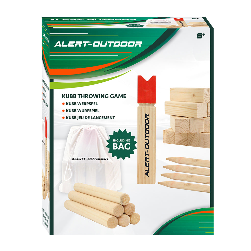 Jeu de lancer en bois kubb extérieur Alert + sac de rangement