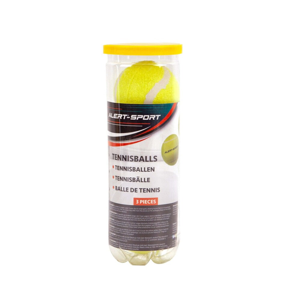 Balles de tennis Alert Sport en tube, 3 pièces