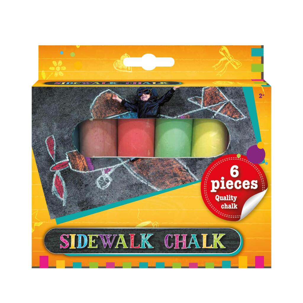 Craie de trottoir basique en boîte 6 pièces