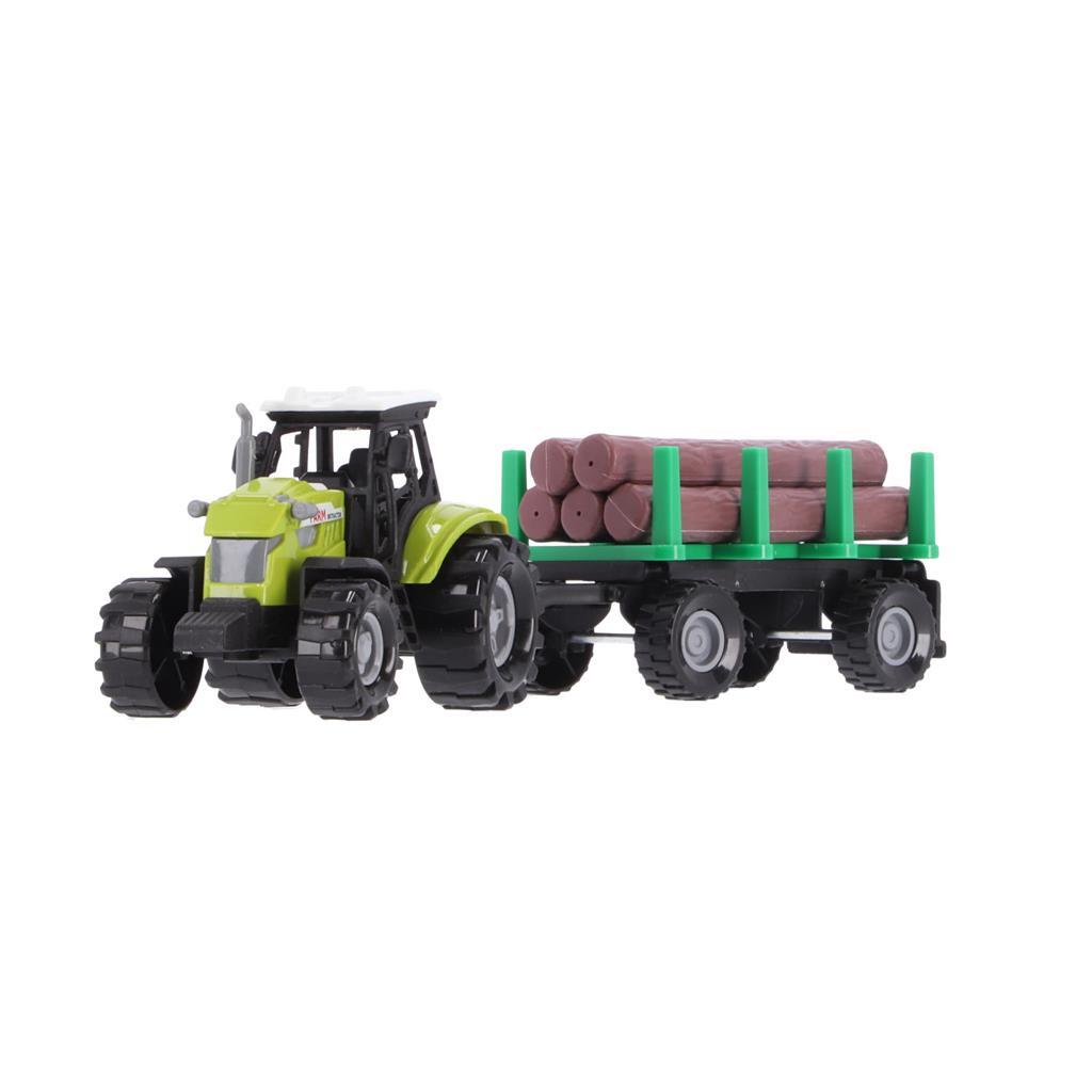 Autres marques de tracteur + remorque avec troncs d'arbres + son et lumière
