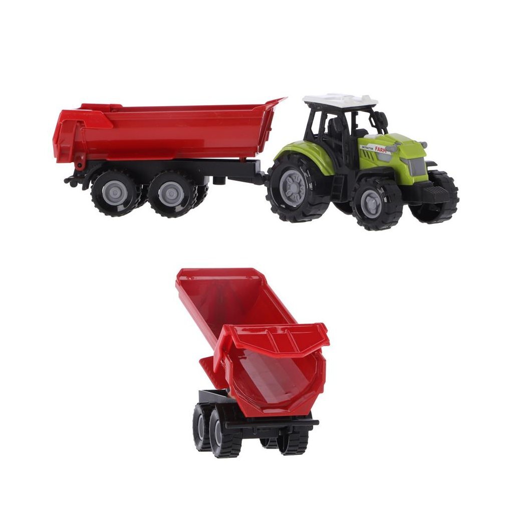 Tracteur Autres Marques avec Remorque Rouge + Lumière et Son