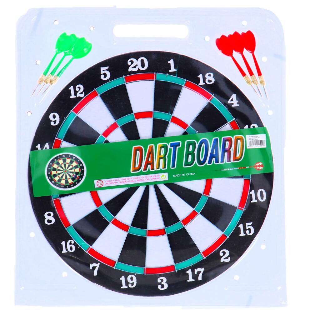 Cible de fléchettes No Brand double face avec 6 flèches 37 cm | 3 pièces