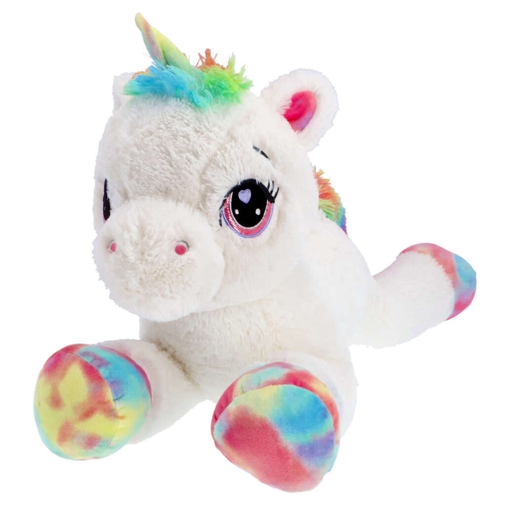Pluchiez peluche licorne couchée 80 cm blanc