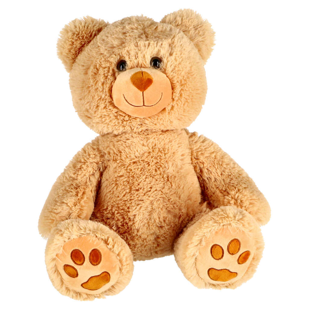Pluchiez peluche ours en peluche beige 35 cm