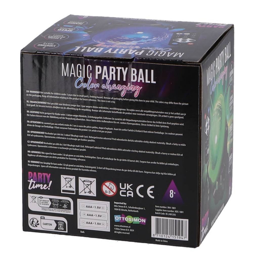 C'est la fête ! party time boule de fête magique avec effet disco et télécommande | 2 pièces