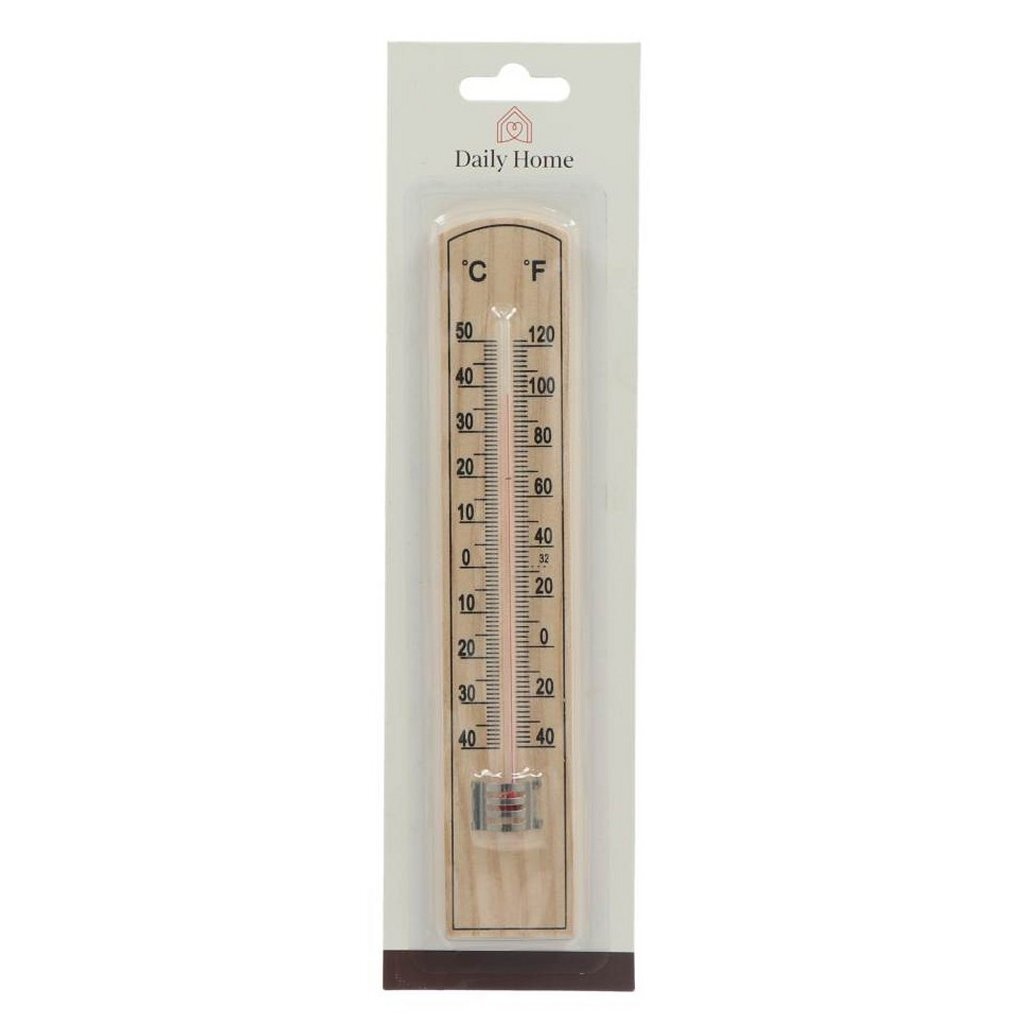 Thermomètre d'ambiance quotidien en bois 20 cm | 12 pièces