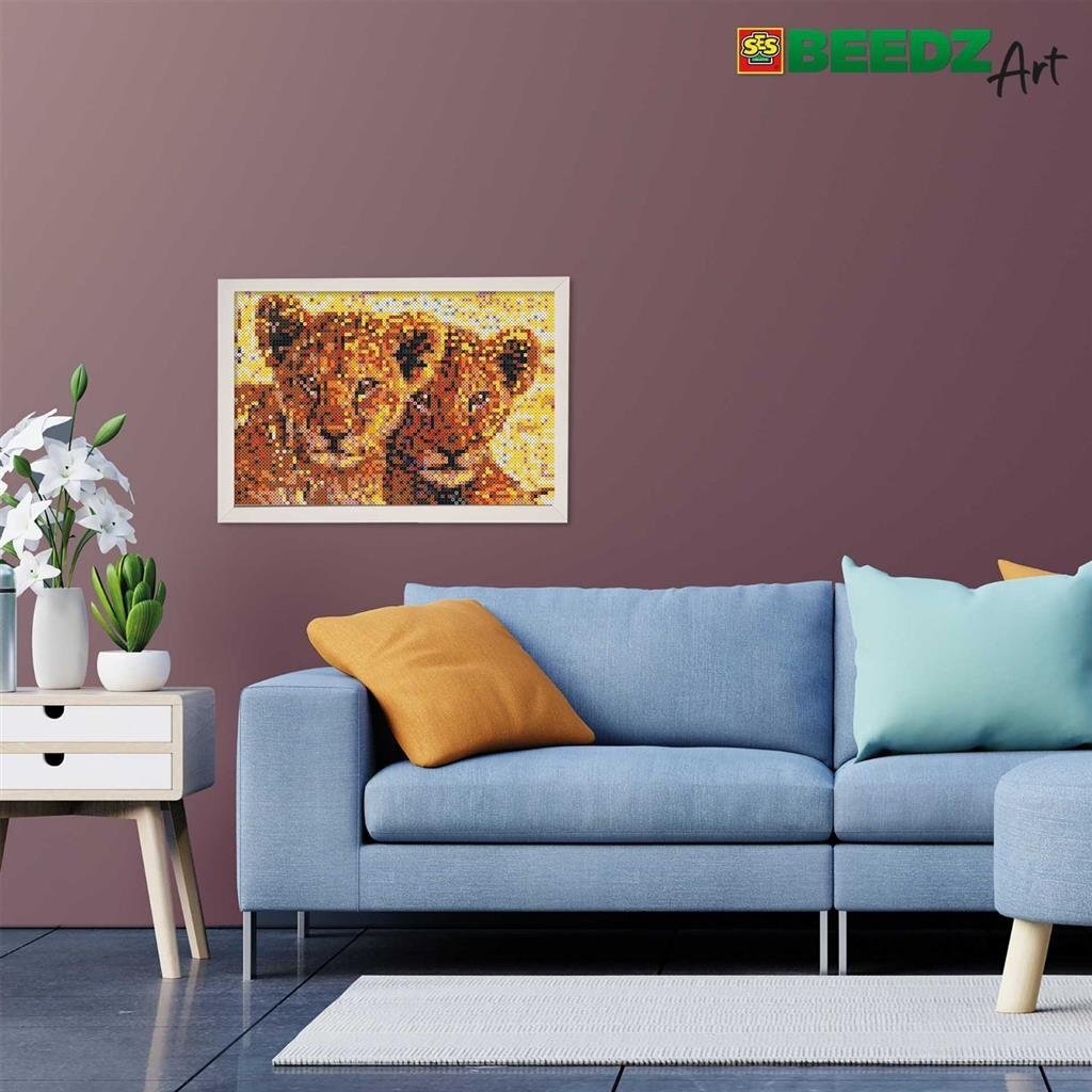 Ses creative beedz art perles thermocollantes lionceaux 30x45,5 cm 7000 pièces