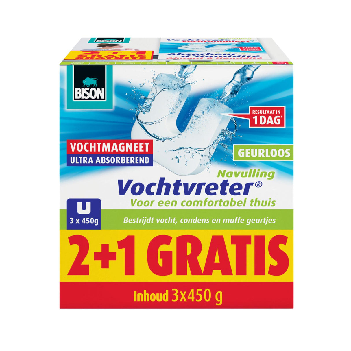 Recharge aimantée absorbeur d'humidité Bison 2+1