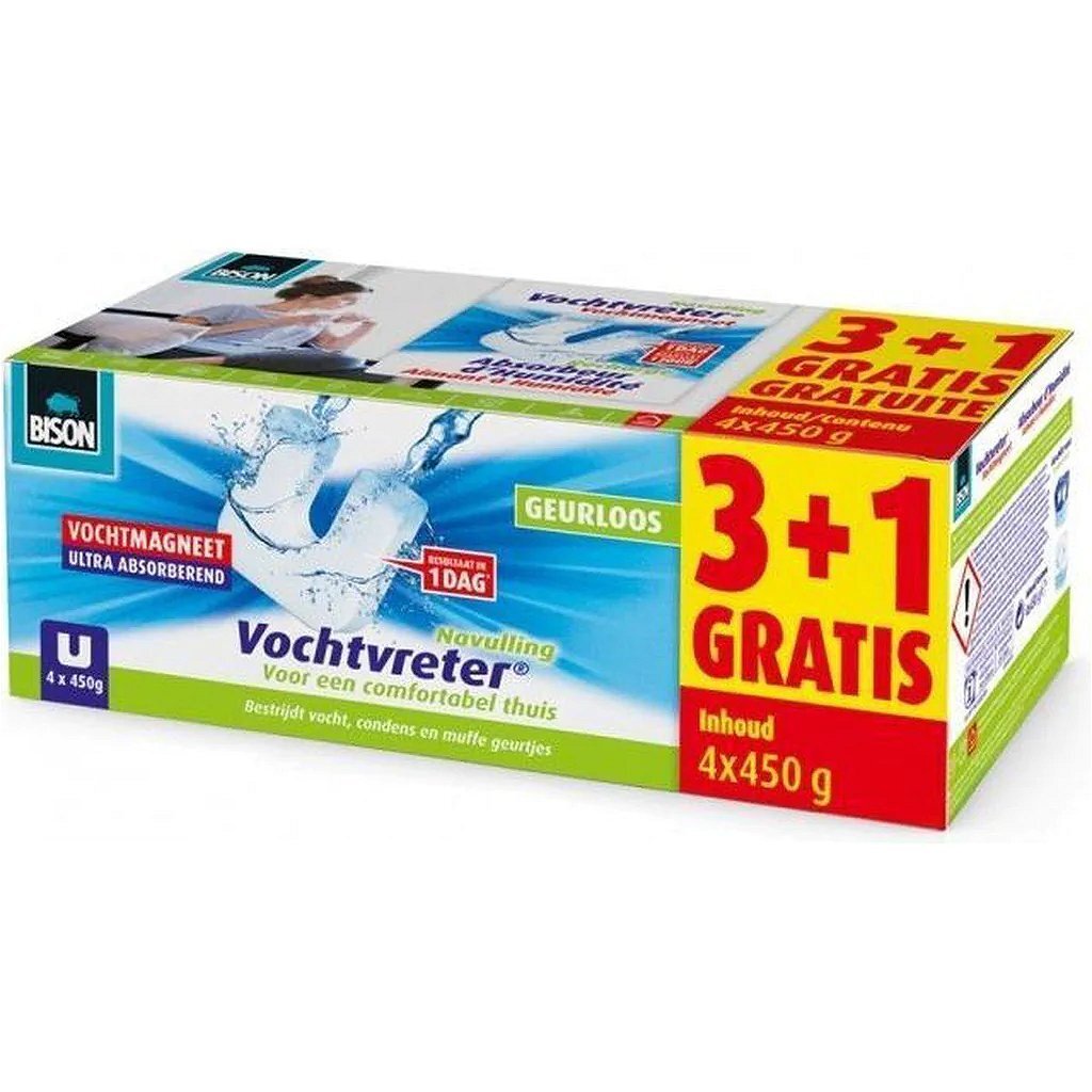 Recharge aimantée absorbeur d'humidité Bison 3+1