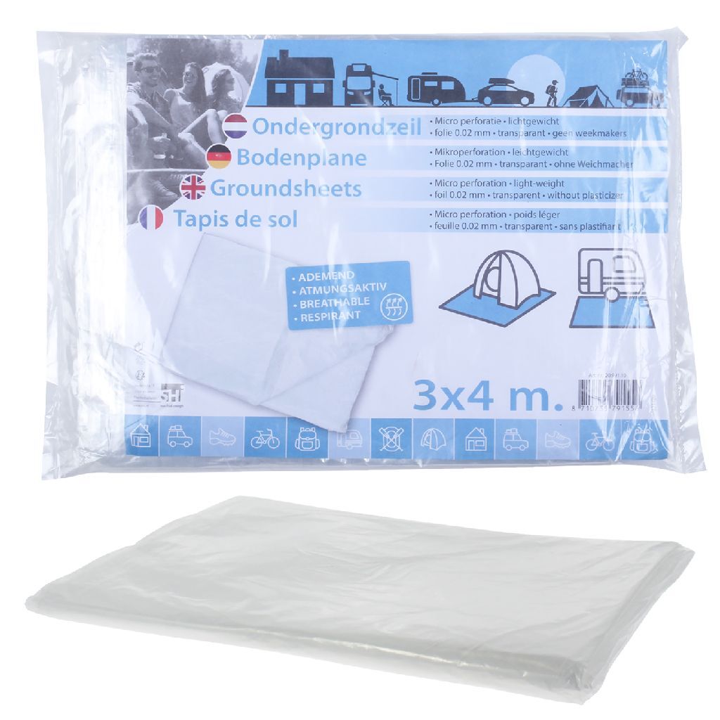 Tapis de sol en aluminium Basic 3x4 m transparent