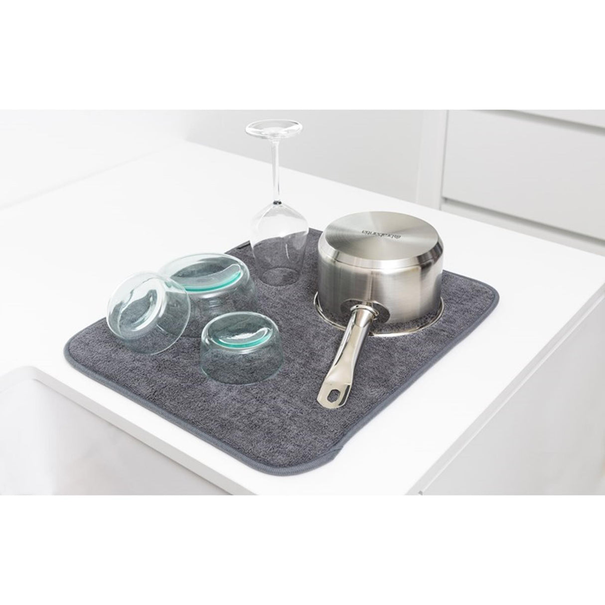 Brabantia tapis de drainage en microfibre pour évier 47x40 cm gris