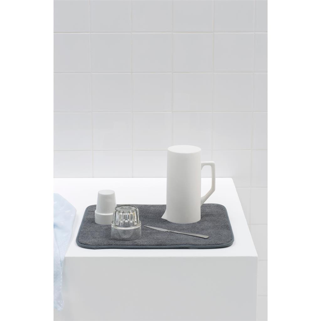 Brabantia tapis de drainage en microfibre pour évier 47x40 cm gris