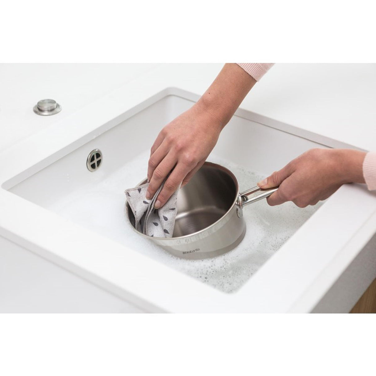 Brabantia chiffons en microfibre 30 x 30 cm gris clair 2 pièces