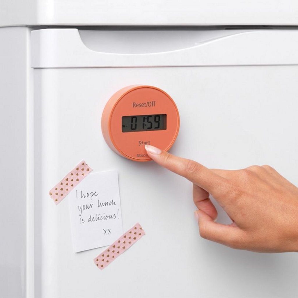 Brabantia savoureux+ minuterie de cuisine magnétique terre cuite rose