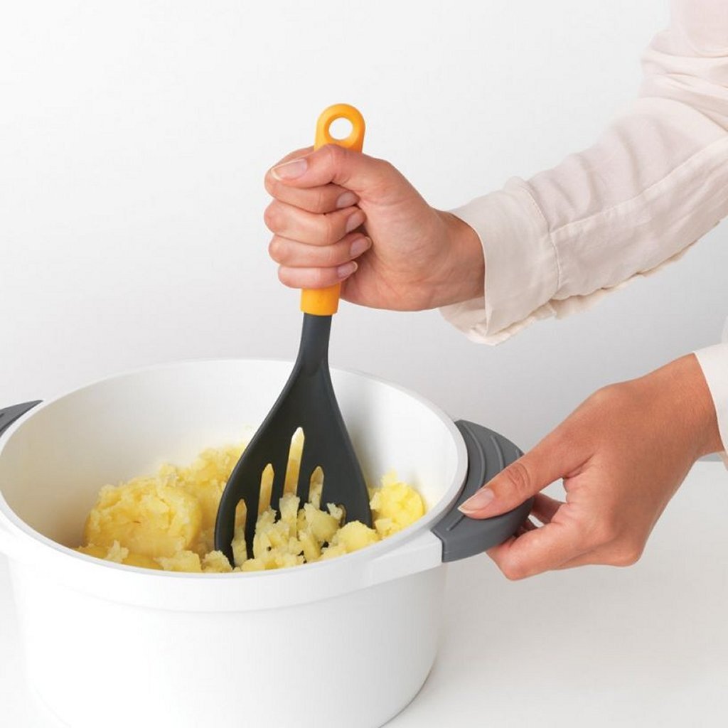 Brabantia savoureux+ presse-purée + cuillère jaune noir
