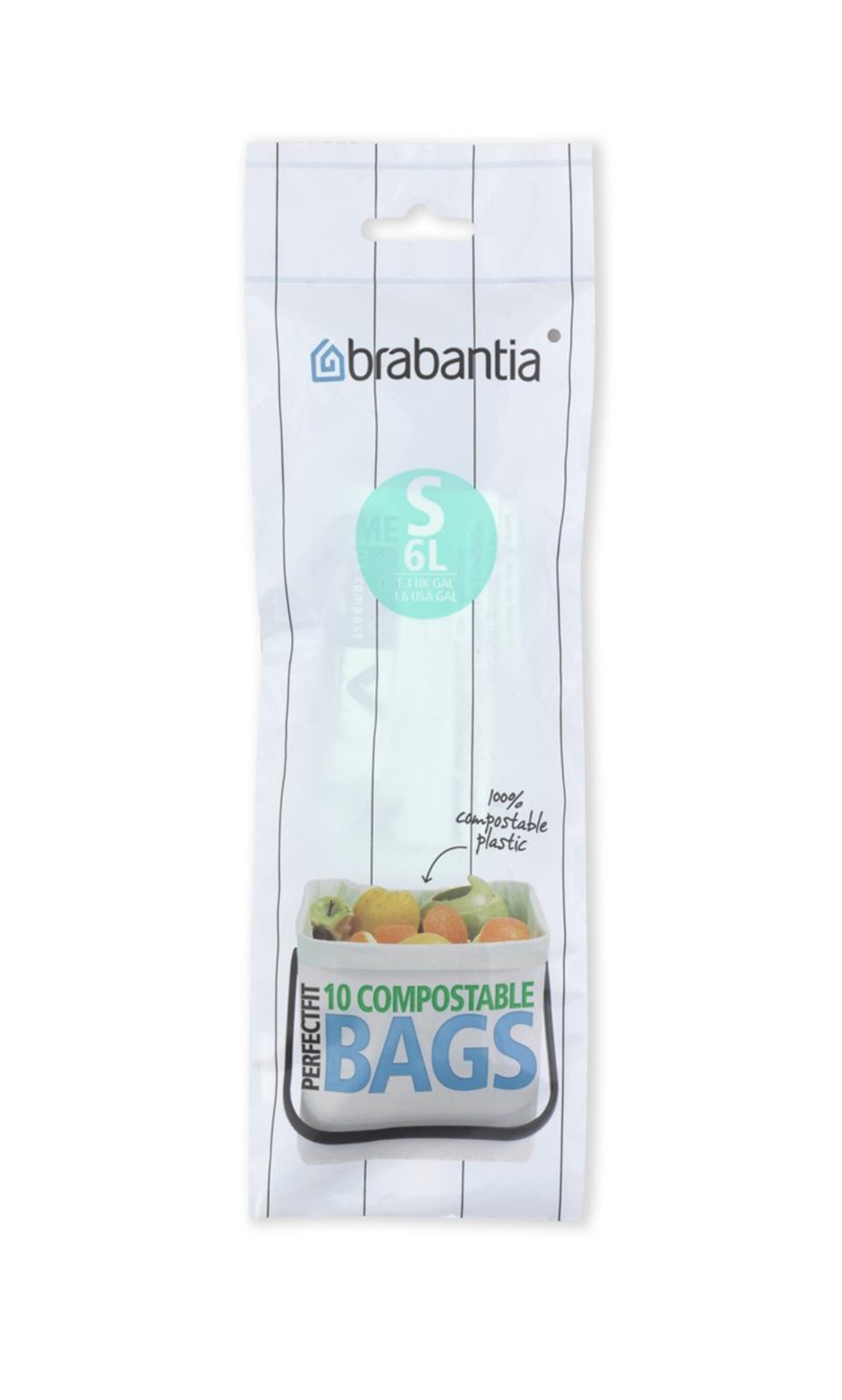 Brabantia sacs à déchets de compostage perfectfit s 6l 10 pièces