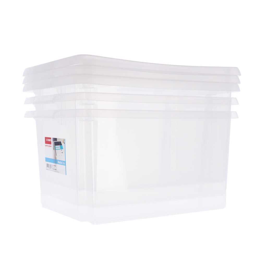 Sunware boîtes de rangement nesta 32l 3 pièces blanc transparent