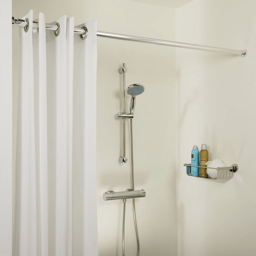 Rideau de douche en peau de sceaux télescopique 125-220 cm de couleur chromée
