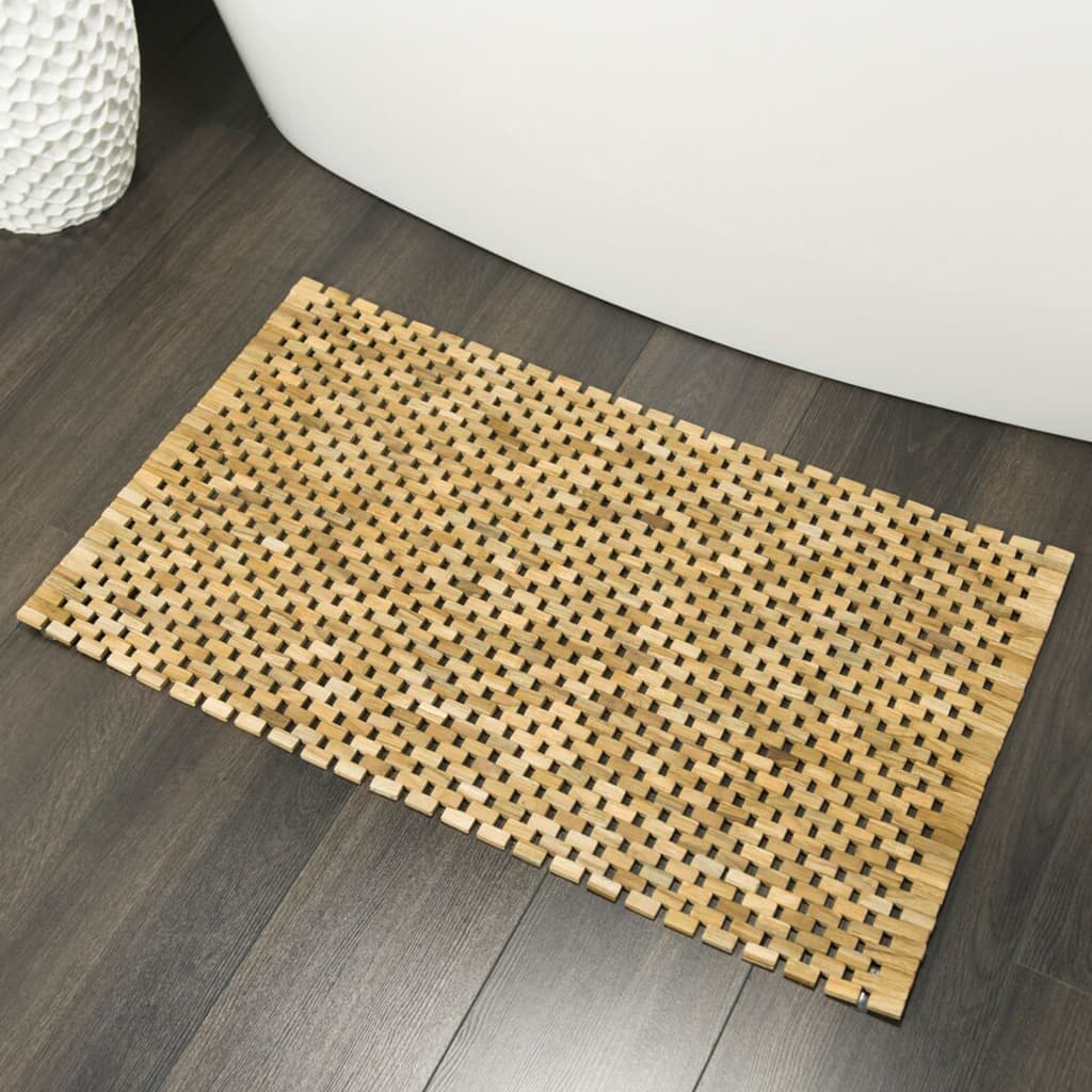 Mat de bain en peau de sceaux en bois de bois 52x90 cm naturel