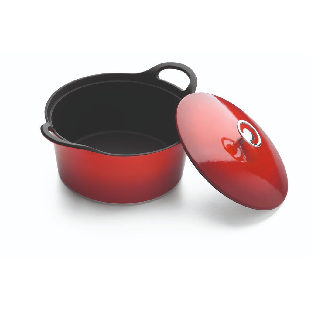 Cuisinox poêle en fonte volcan 24 cm rouge