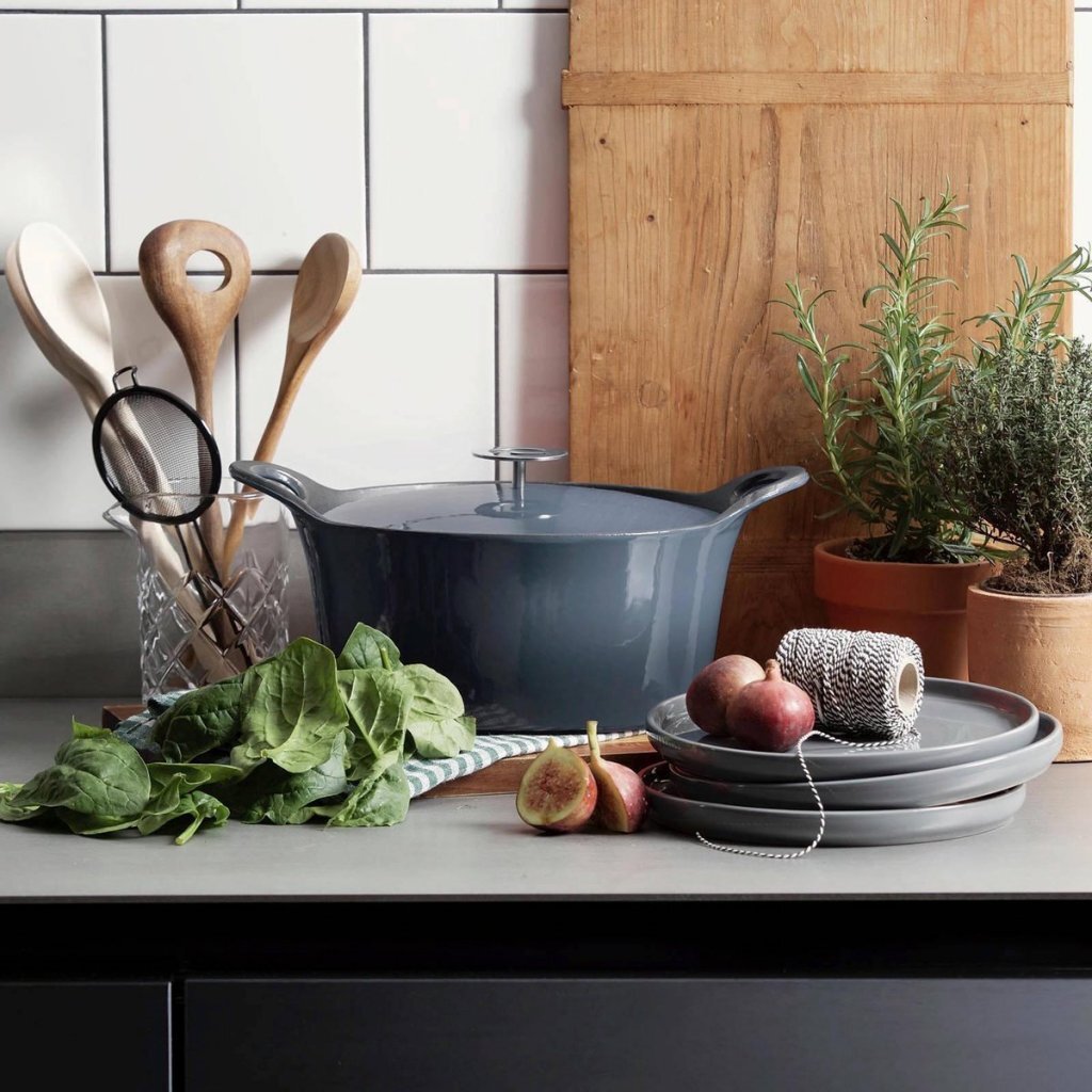 Cuisinox poêle en fonte volcan 29 cm bleu denim