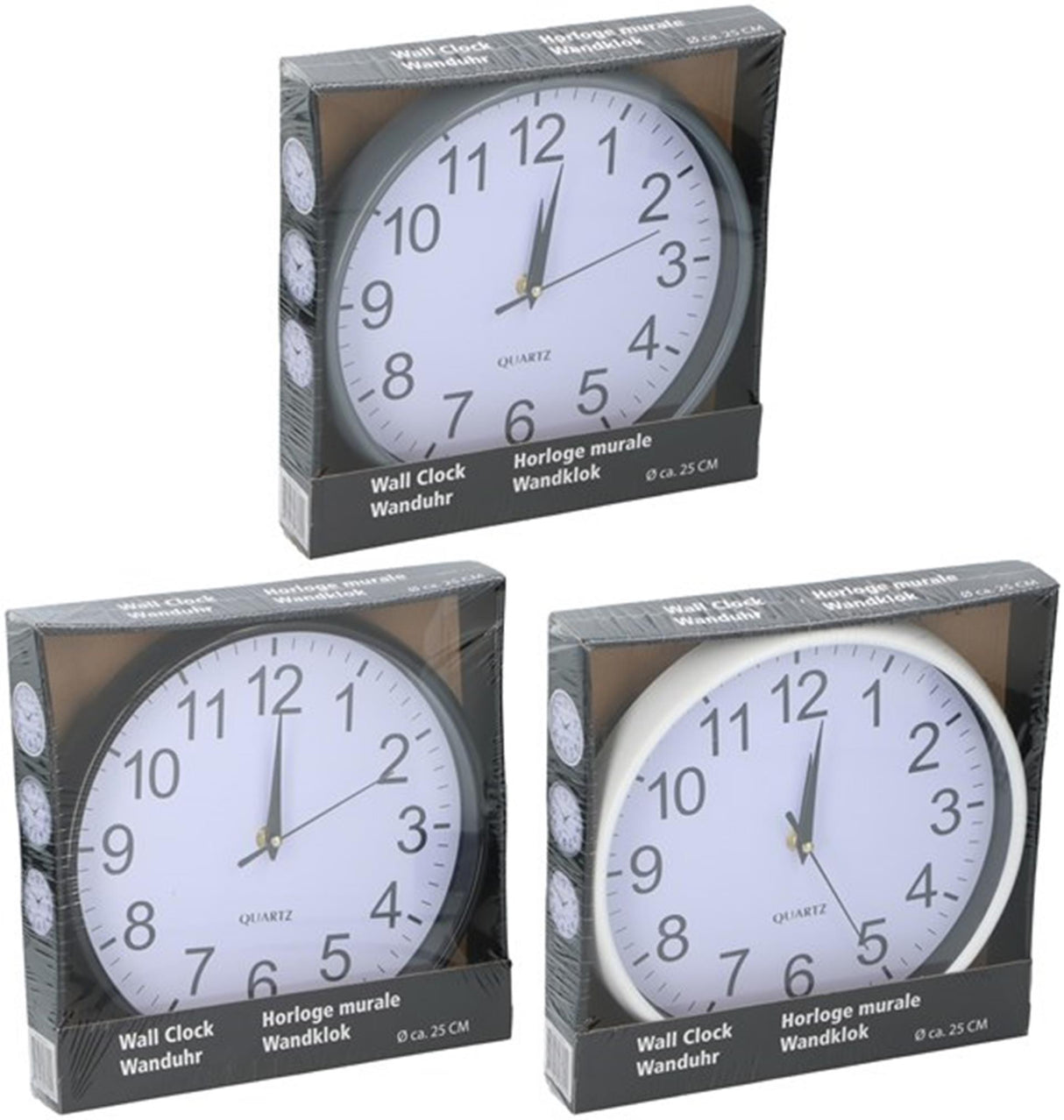 Arti casa horloge murale ø25x3cm en plastique