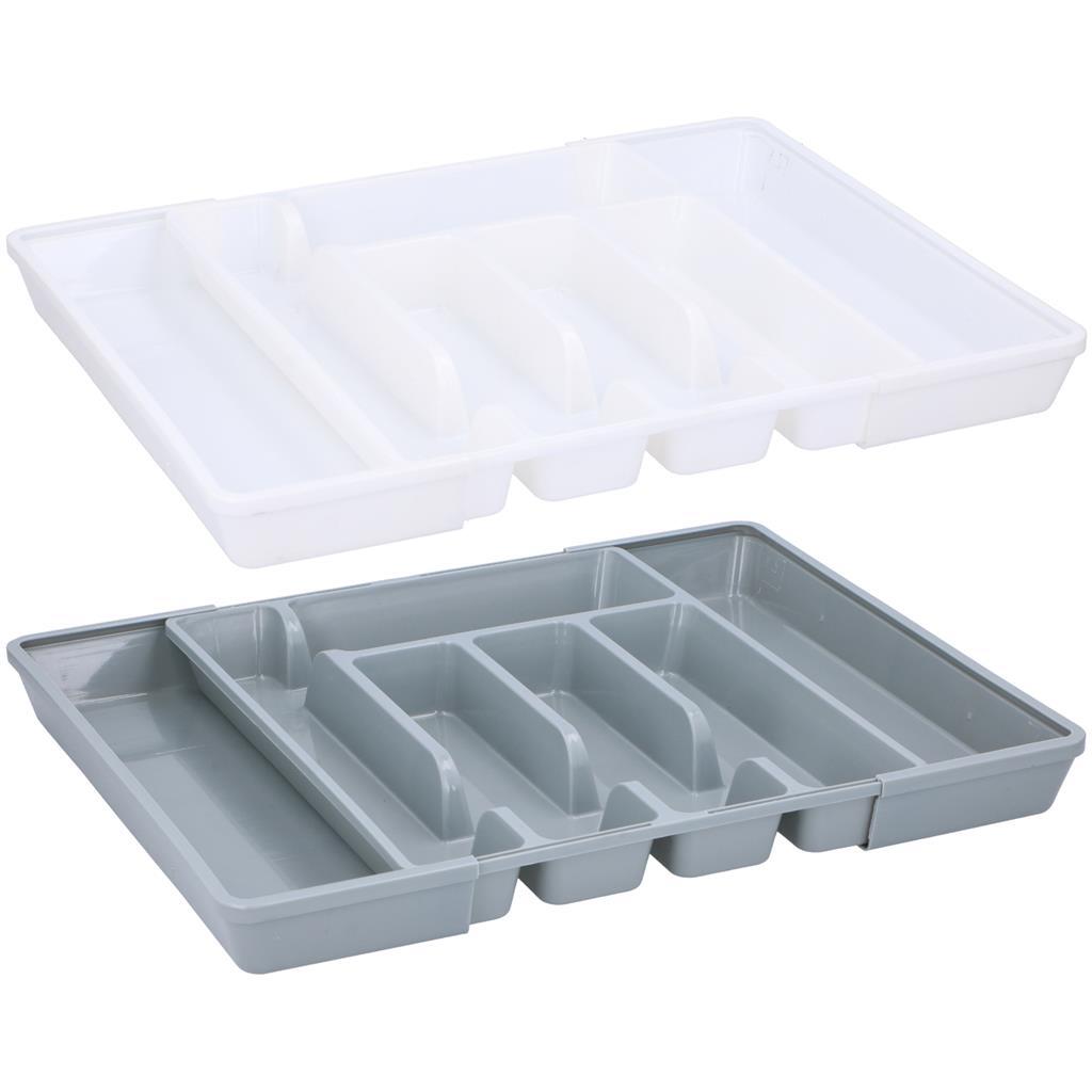 Range-couverts extensible Alpina 2 assortis blanc gris
