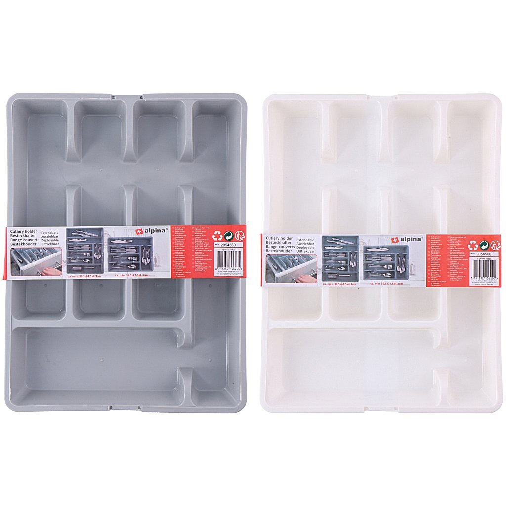 Range-couverts extensible Alpina 2 assortis blanc gris