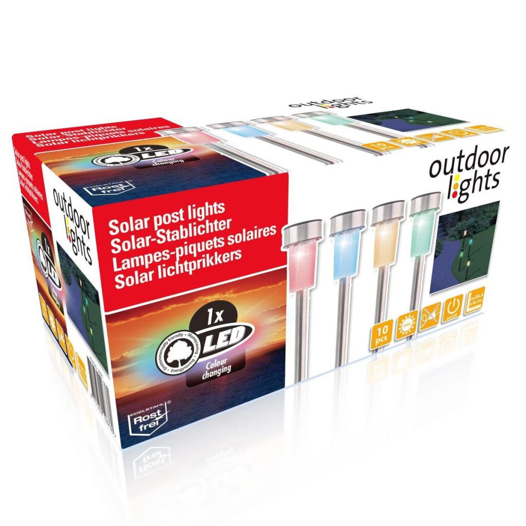 Lampes d'extérieur Lampes d'extérieur Bouchons solaires 10 pièces LED Différentes couleurs de lumière