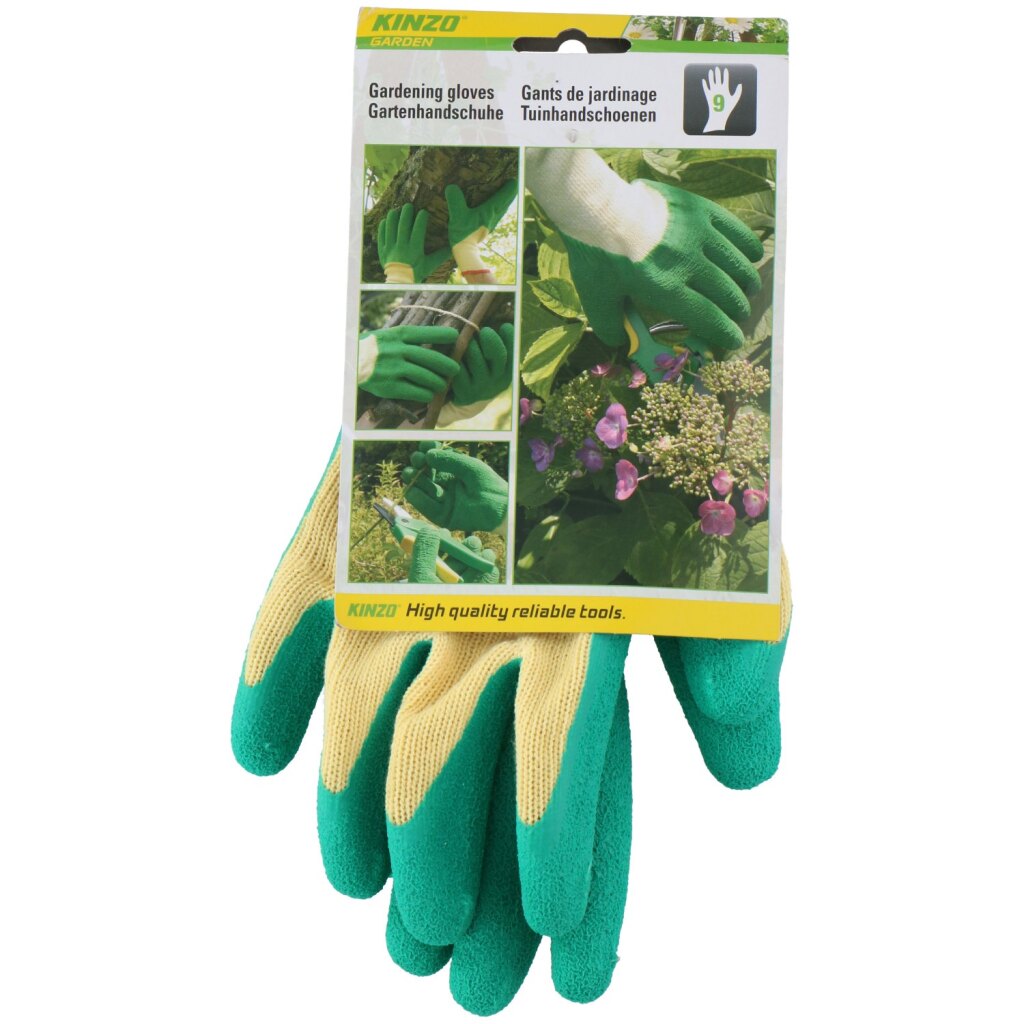 Kinzo gants de jardin en latex taille 9 vert