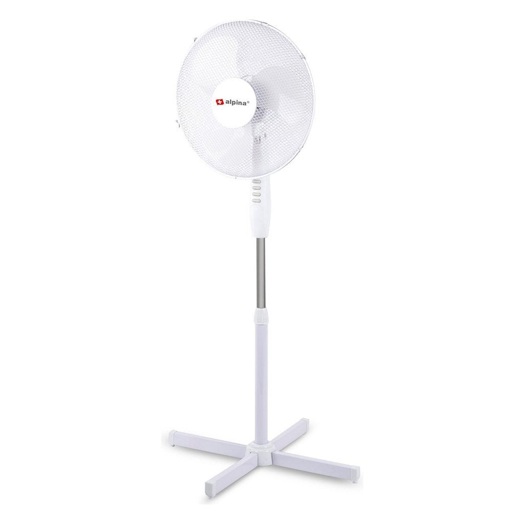 Ventilateur sur pied Alpina 40 cm blanc