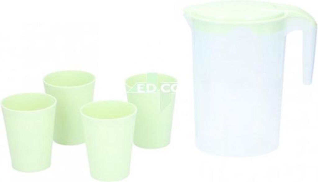 Cuisine élégance pichet avec tasses 22 x 20 cm vert 5 pièces