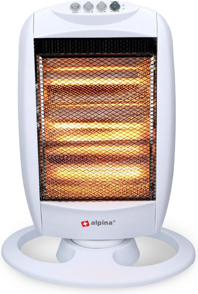 Chauffage électrique Alpina Chauffage halogène portable 1200w avec 3 réglages de chaleur 25x9x38 cm blanc