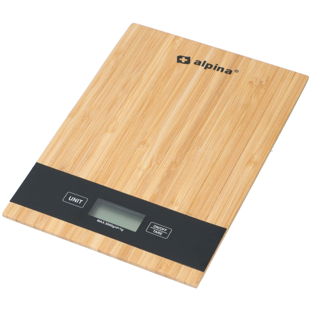 Balance de cuisine numérique Alpina en bambou 5 kg