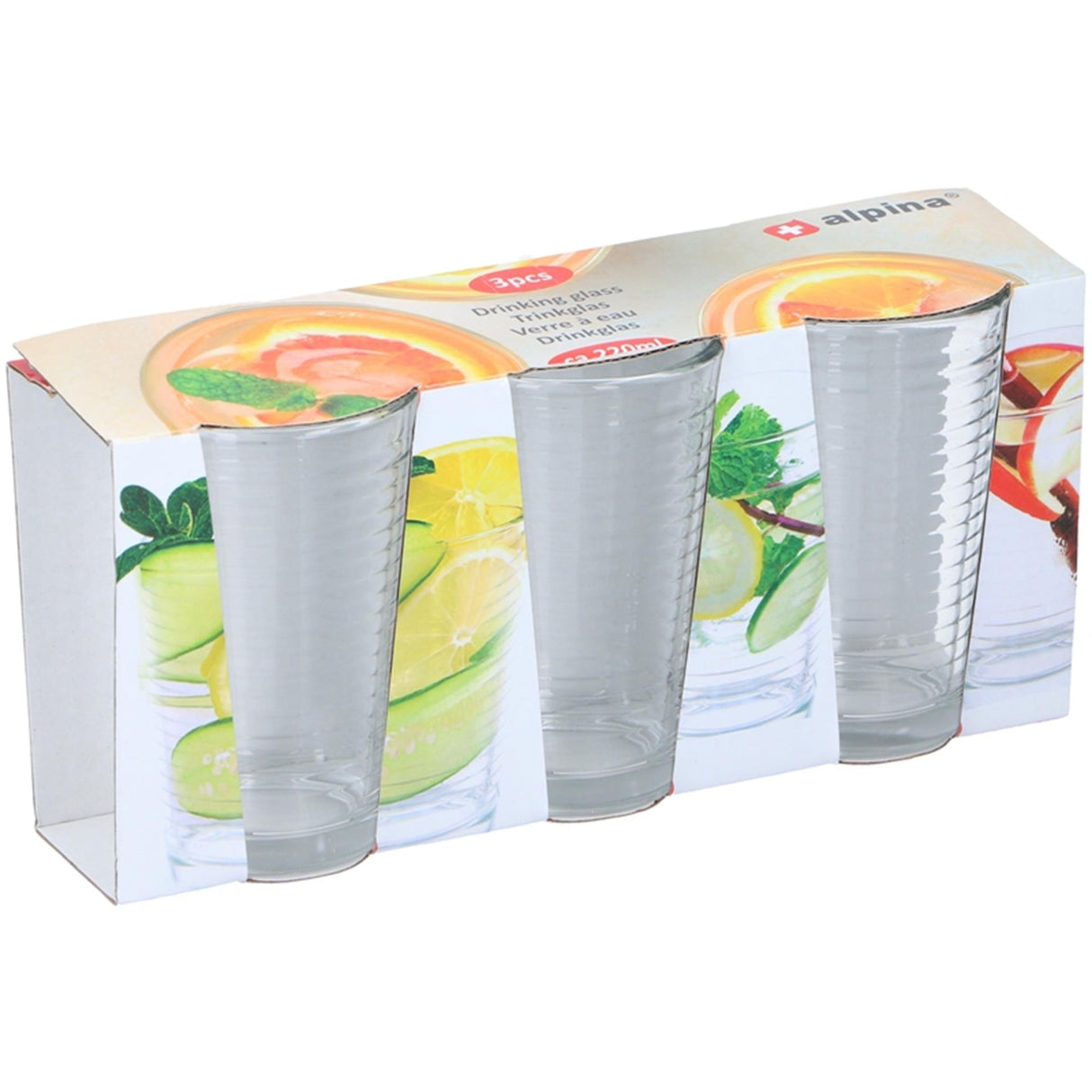 Ensemble de verres à boire Alpina 3 pièces 220ml