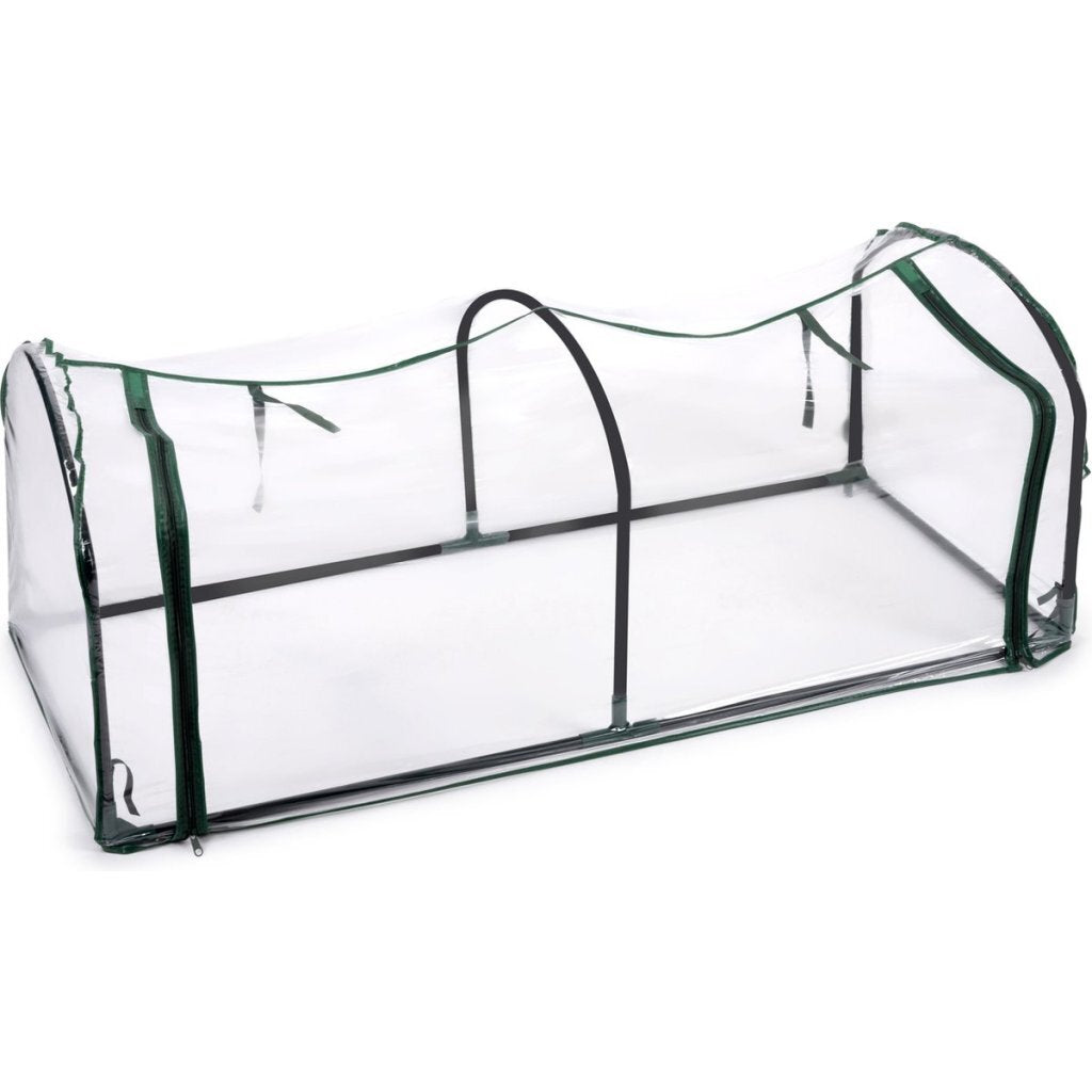 Kinzo serre tunnel avec fermeture éclair 130x60x50 cm vert transparent