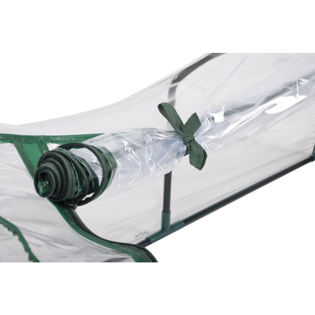 Kinzo serre tunnel avec fermeture éclair 130x60x50 cm vert transparent