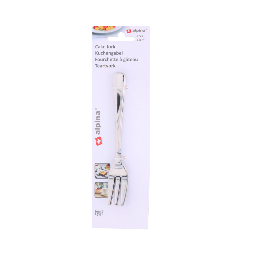 Fourchettes à pâtisserie Alpina 15 cm 4 pièces en acier inoxydable