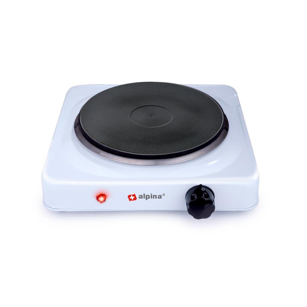 Plaque de cuisson électrique Alpina 1 feu 1500w noir et blanc