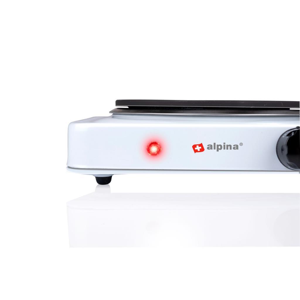 Plaque de cuisson électrique Alpina 1 feu 1500w noir et blanc
