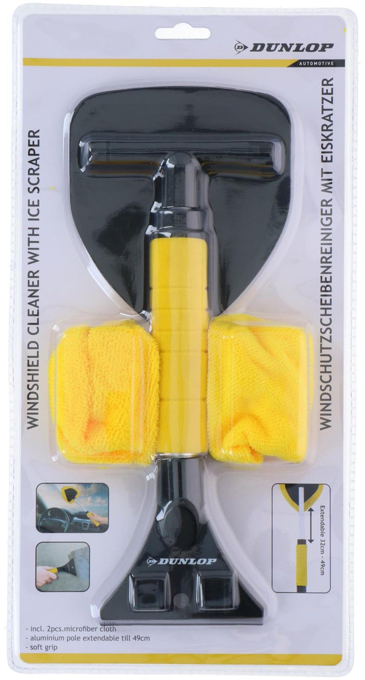 Grattoir à glace Dunlop avec essuie-glace 38cm