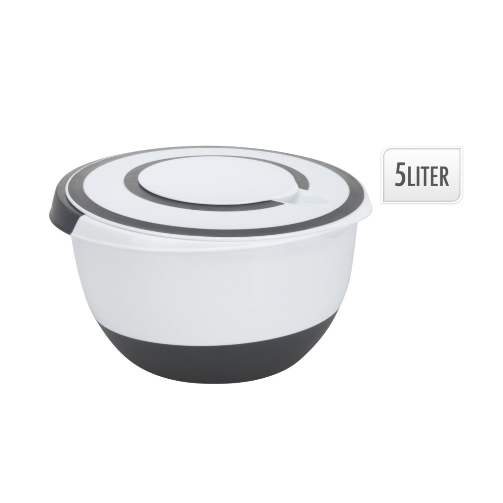 Bol à mélanger noir et blanc 5 litres | 2 pièces