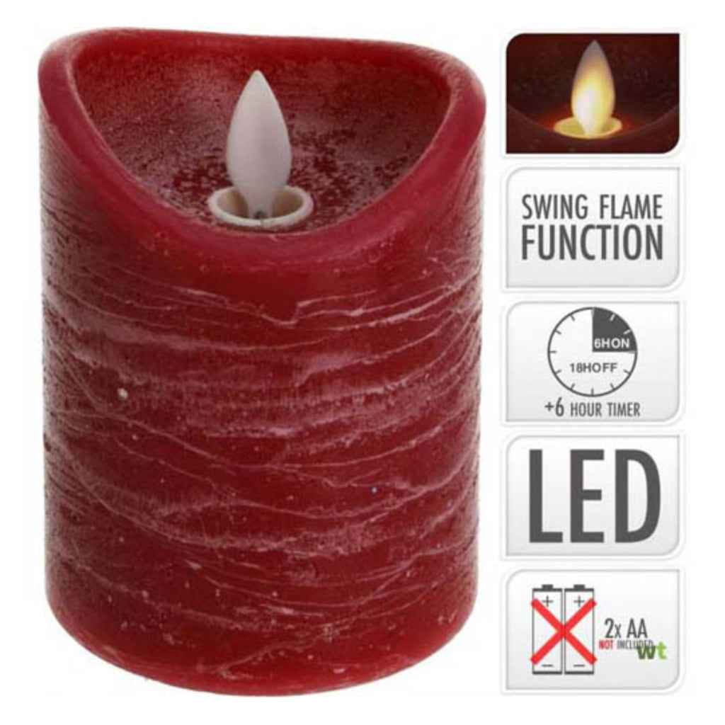 C.T. Bougie LED Dance Flame Rouge + Minuterie