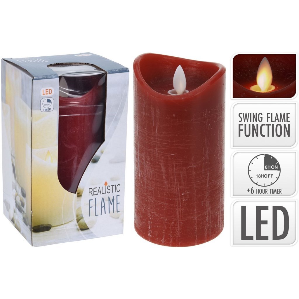 C.T. Bougie LED Dance Flame Rouge + Minuterie