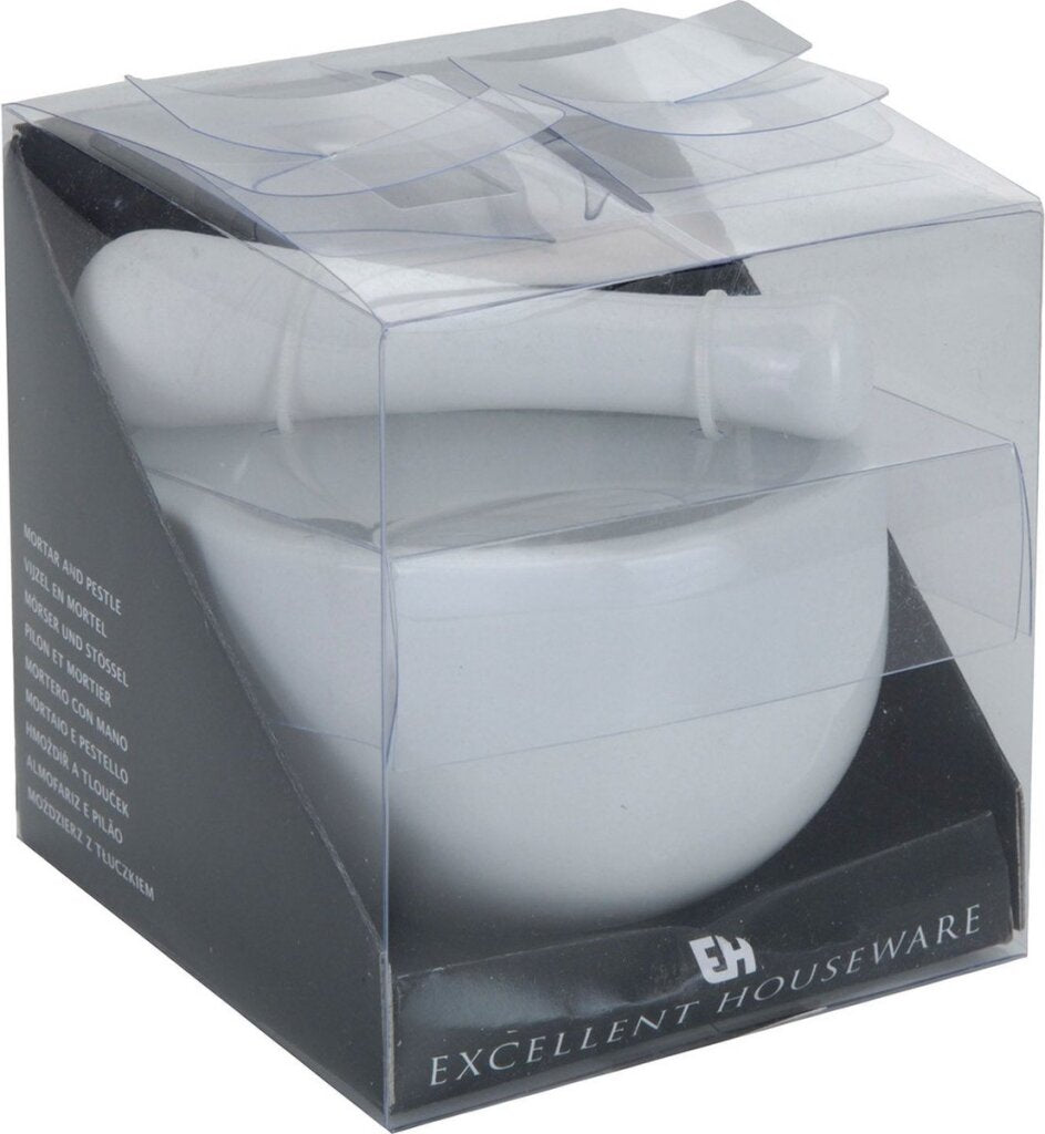 Excellent ustensile ménager lunette blanche avec pilon en porcelaine 11x10 cm herbes pour moudre les épices