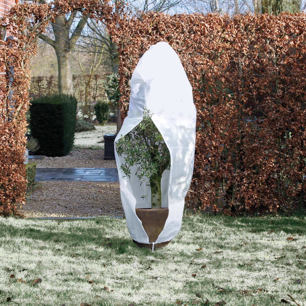 Couverture d'hiver de la nature avec fermeture éclair 70 g m² 1,5x1,5x2 m blanc