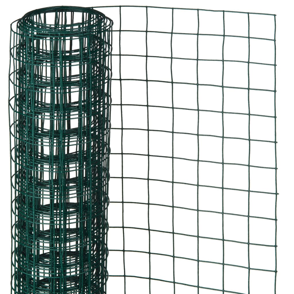 Nature Mesh carré 25 mm 1x2,5 m m en acier en revêtement en plastique vert
