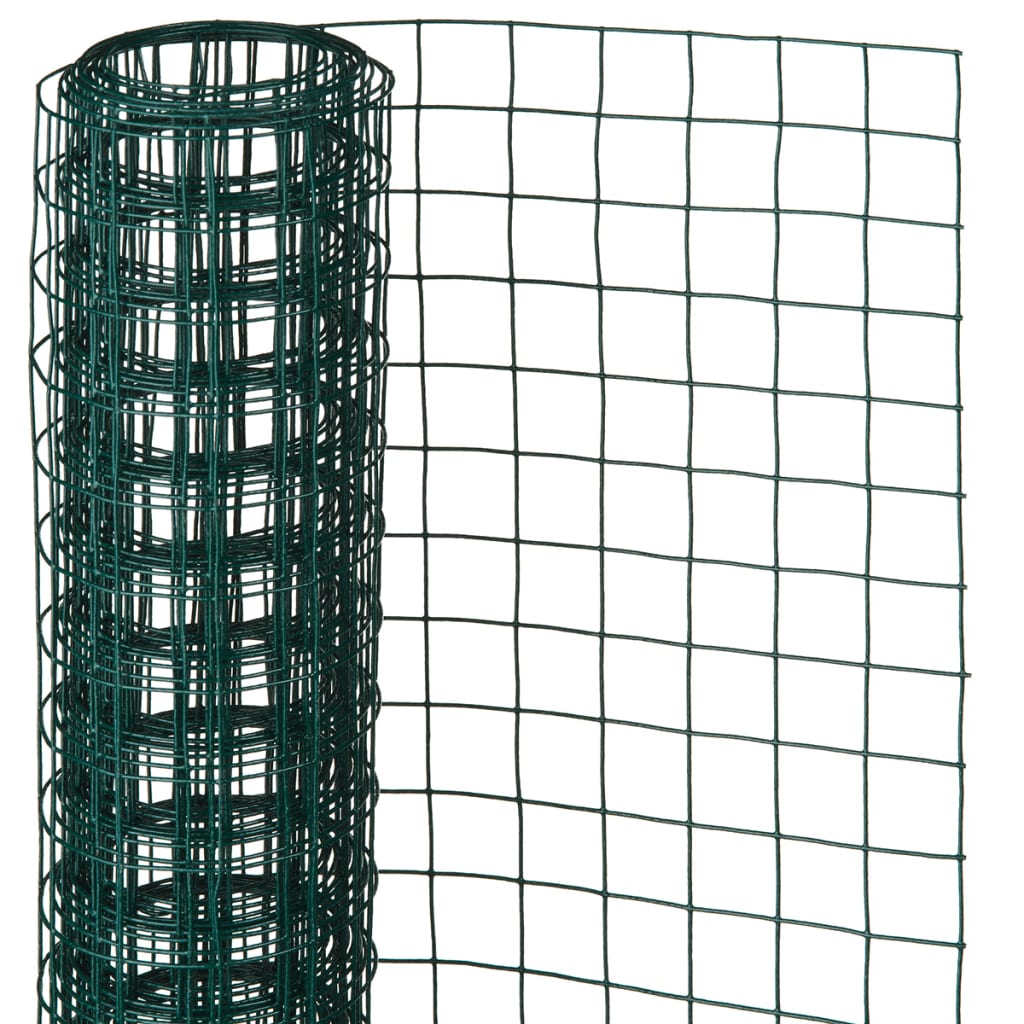 Nature Mesh carré 1x5 m 25 mm en acier enduit en plastique en plastique vert