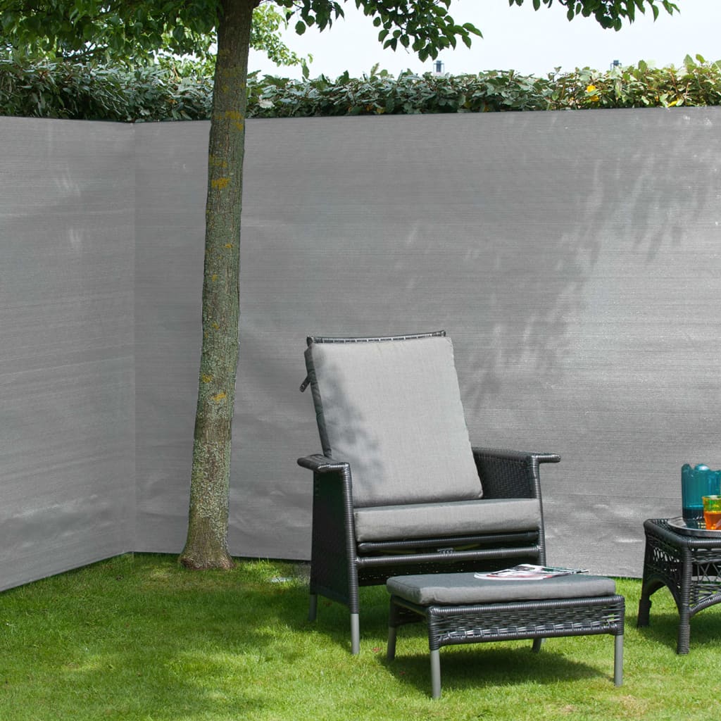 Écran de jardin nature 1,5x5 m pe gris
