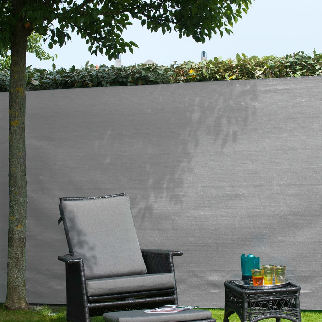 Écran de jardin nature 1,5x5 m pe gris